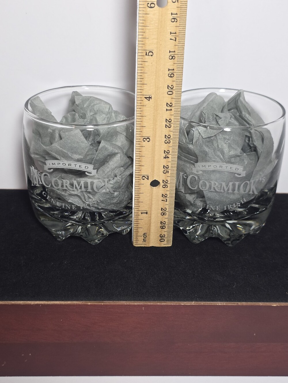 Set of 2 Vintage McCormick's Imported Irish Whiskey Rocks Glasses Bubble Base - Picture 8 of 9